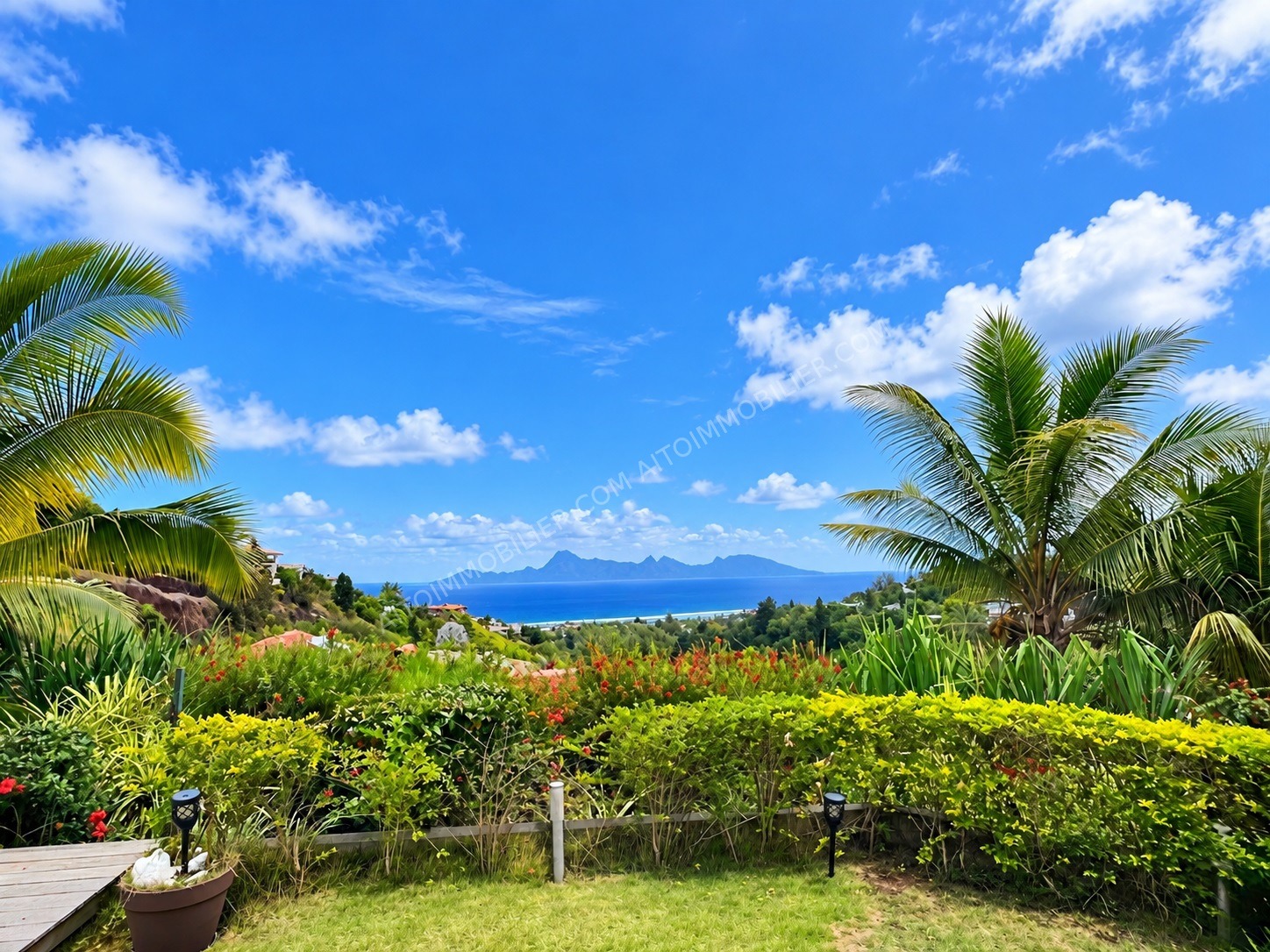 Maison d'architecte de plain-pied vue sur Moorea 6