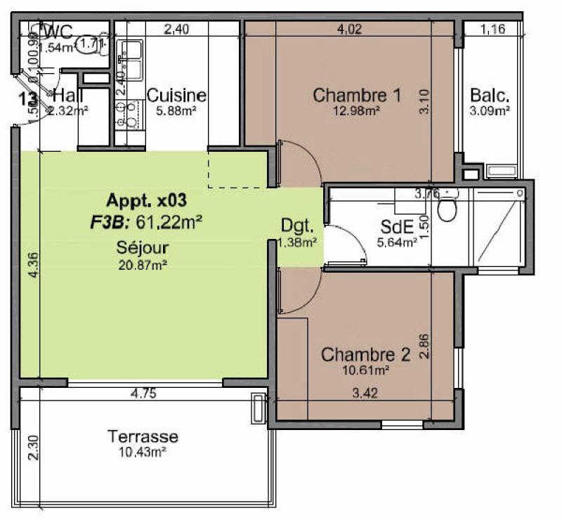 Location Appartement F3-PAPEETE CENTRE - 3 pièces 7